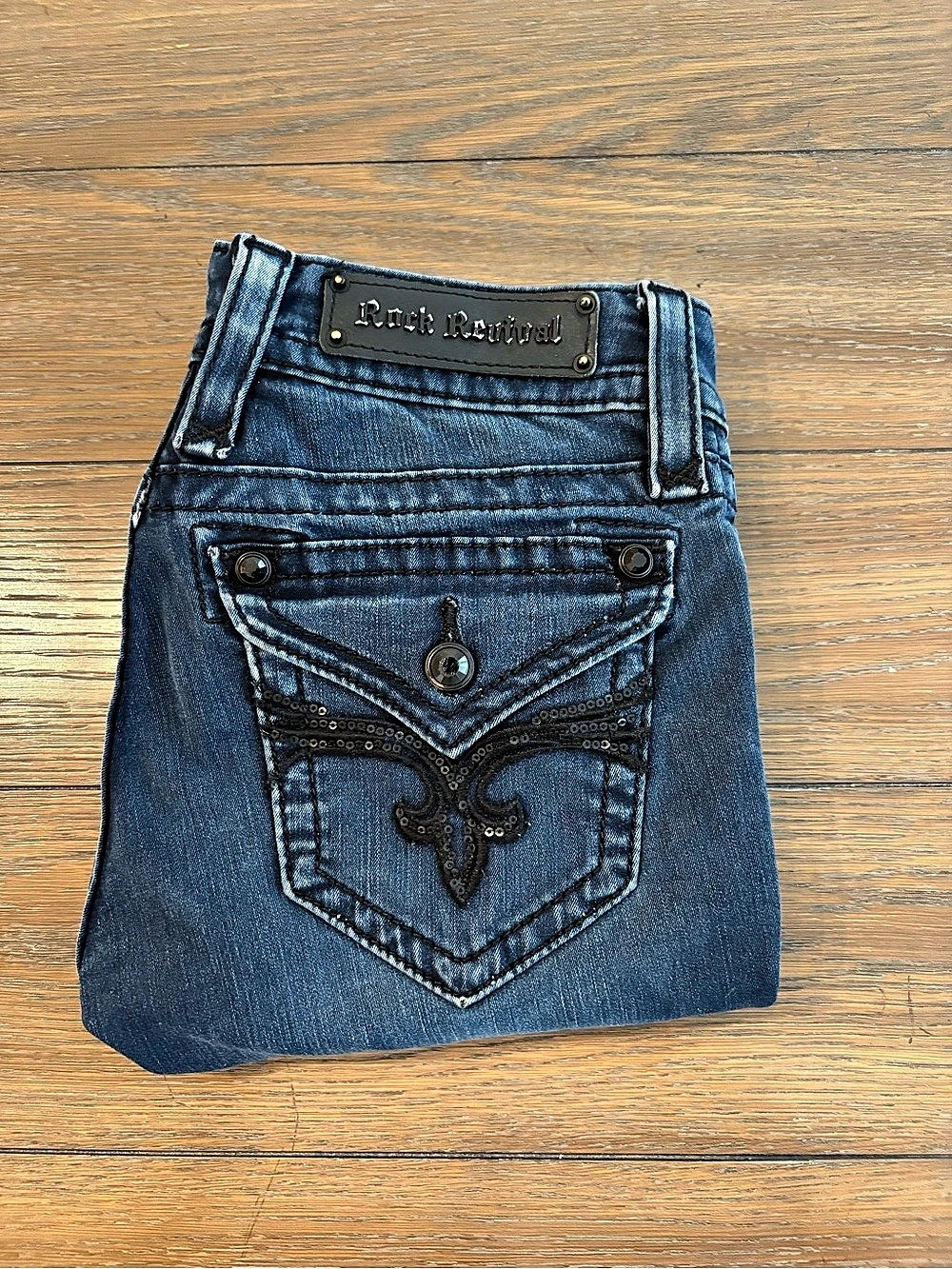 Rock Revival Evelyn Skinny Jeans in Blue Size 27